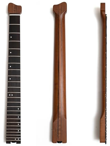 Huvudlös elektrisk gitarrhals 24 fts rostad lönn 5 delar multilaminat hals rosenträ greppbräda häl bindningsstång kompatibel med modern gör-det-själv gitarrbyggnad