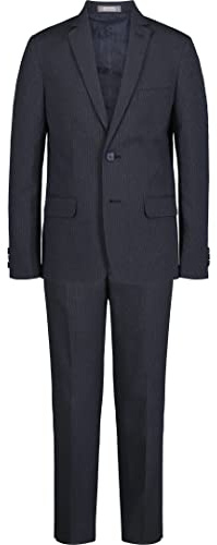 Van Heusen boys 2-piece Formal Business Suit Pants Set, Bank Blue, 10 US