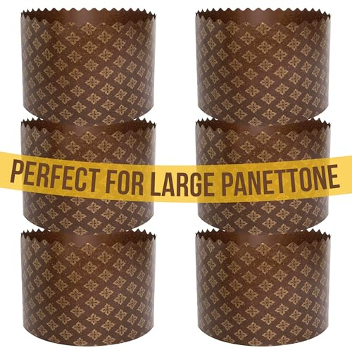 Osterbrotformen, 750 ml, Paska-Form, Kulich, Osterbrot-Papierform, groß, Panettone-Papier-Backformen, universelles braunes Design, 12 Stück