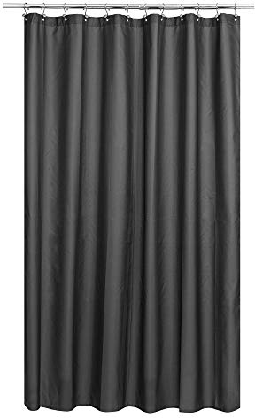 N&Y HOME Fabric Shower Curtain or Liner Extra Long 72 x 84 Inches - Washable Hotel Quality Cloth Shower Curtain for Bathroom - Graphite Gray, 72x84