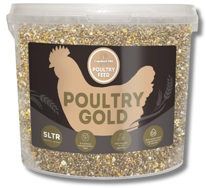 Copdock Mill Range Poultry Gold Feed 3.5kg / 5 Litre Tub – Food for Chickens and Adult and Laying, Ducks, Geese, Bantams – 100% Natural
