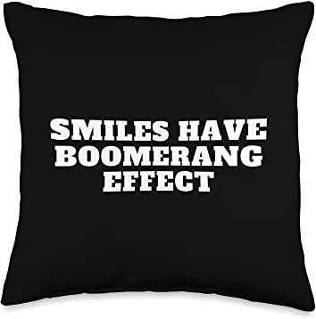 Smile is Boomerang Art Design Funny Boomerang Quote Throw Pillow