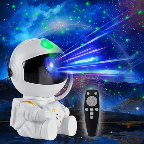 Astronaut Galaxy Star Projector - Starry Night Light with Remote Control Timer, 360° Adjustable for Christmas, Birthdays, Valentine's Day
