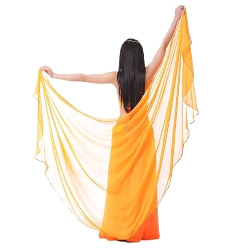 LPHFDCS Magdansslöja i chiffong för kvinnor, dansdräkt, chiffong, halsduk, slöja, voile, orientalisk dans, 250 x 12 cm magdanshalsduk (orange)