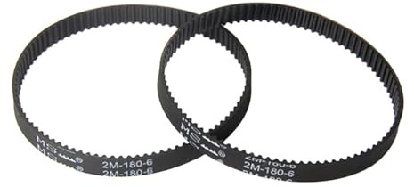 Rynplex 2 uds Correa de transmisión de sincronización 2M-180-6 perímetro 180mm Ancho 6mm Dientes 90 transportador sincrónico Repuesto aspiradora Correa de Goma para aspiradora