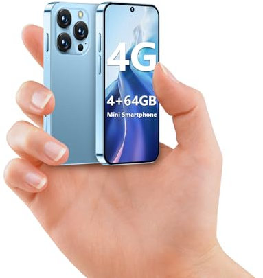 BLKE Max Mini Smartphone 4G, teléfono Mini Desbloqueado de 4+64 GB con Pantalla HD de 3,88 Pulgadas, batería de 2000 mAh, cámara de 5 MP, Doble SIM, diseño ultradelgado para teléfono Infantil Azul
