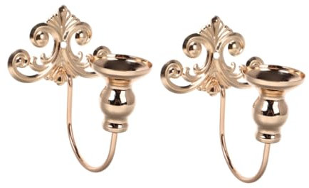 PartyKindom 2Stücke Vintage Wandkerzenhalter aus mit Europäischem Design Wandmontierte Kerzenhalter für Teelichter und Stumpenkerzen Rustikale Wanddekoration für Wohnzimmer und Badezimmer