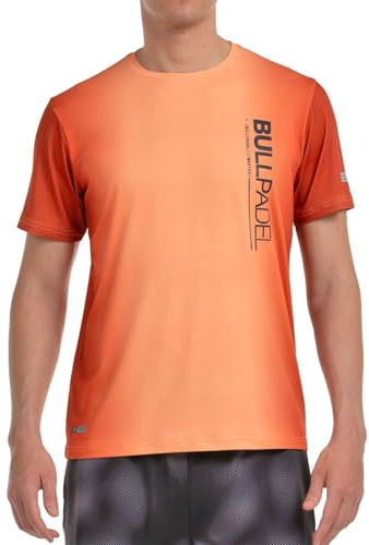 Bullpadel T-Shirt MUROS 2025 | Camicia tecnica ad alte prestazioni da uomo | Design a sublimazione gradiente con stampe riflettenti, Arancione, M