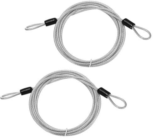 TIXIPEM Security Cable with Loops [2Pcs] - 6.56ft / 258.3 Inch Stainless Steel Luggage Lock Safety Cable Use for Bikes & Luggage & Toolbox, & Tent - [Silver] Wire Rope Lanyard