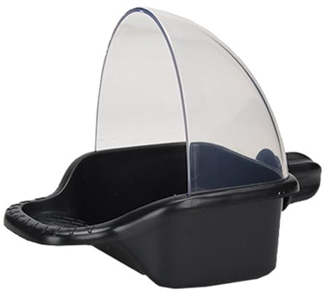 Mangeoire pour Perroquet en Plastique Noir Anti-Déversement | Bassin Alimentaire Étanche Réutilisable pour Perroquet et Perruche, pour Bain et Alimentation des Oiseaux, Fournitures