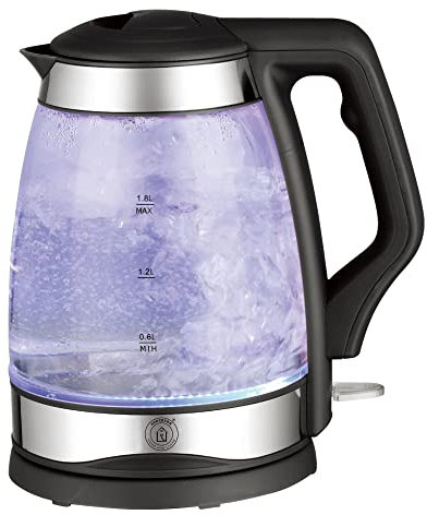 Bouilloire en verre 1.8L 2200W LED Herzberg HG5044