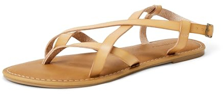 Amazon Essentials Sandales à Lanières Décontractées Femme, Nature, 41 EU