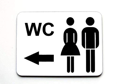 WC Schild, Richtung Damen, Herren, Toilettenschild, Gravurschild, Türschild,150 x 110 mm