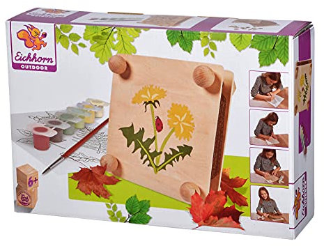 Eichhorn – Outdoor Blätterpresse – Blatt und Blütenpresse mit Vorlagen zum Bemalen, inkl. Pinsel und Farbe, für Kinder ab 6 Jahren geeignet