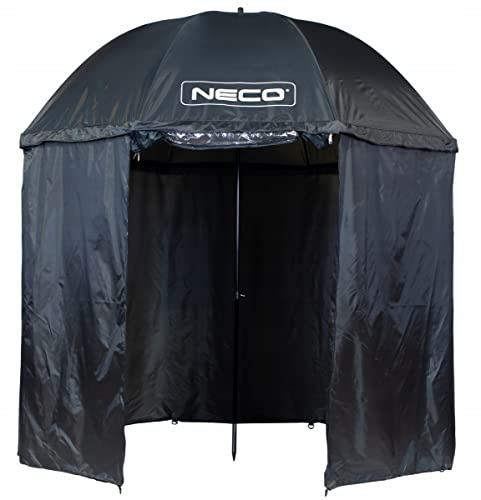 NECO Closed Fishing Umbrella 250 Cm For 2 Adults With Equipment, 220d Material, Uv Protection, Inside Is Warm. Lightweight And Easy To Unfold, Umbrella Stand, Pegs And Strings Included