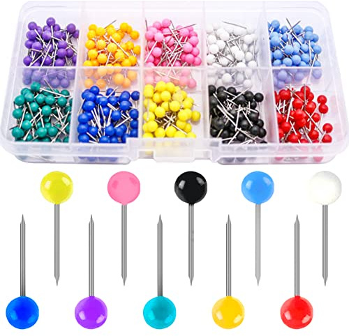 1 000 st tryckstift 10 blandade färger plast tumflikar runda huvuden pärlor huvud kartstift med stålpunkter dekorativa tryckstift för korkbräda anslagstavla karttillverkare foto vägg kontor