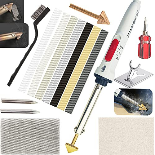 Kit de reparación de soldador y soldador de plástico, 100w, 2 en 1, con 3 juntas de soldadura, 56 piezas, 3 Ajustes de velocidad, plástico