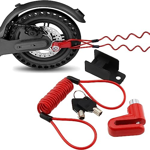 Voarge Lucchetto per Monopattino Elettrico, Catena Antifurto per Moto, Lucchetto per Moto, Accessori per Monopattino Elettrico, Ruote per Bicicletta Armadio con Corda di Ricordo, Lucchetto per