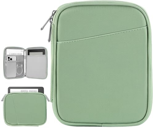 Vinabilia 6-7 Inch Sleeve Case for Kindle and eReader, Matcha Green | Protective Carrying Case for 7 Kindle Paperwhite & Kindle Colorsoft, 6 Kindle, 6 Kobo Clara BW/Colour, Kobo Libra Colour