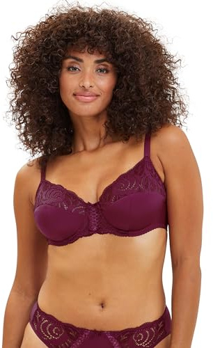 SANS COMPLEXE - Mikrofiberbygelbehå med bygel - amelie - dam - Rhododendron Red - 105E, Rhododendron röd, 90E