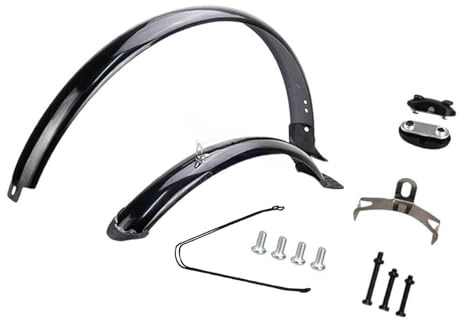 Dickly Front And Rear Fenders, Mudguards, Spare Parts for 26 Tires, Anti-rust, Lightweight, Mud Flaps, for Outdoor Riding, Black Brace