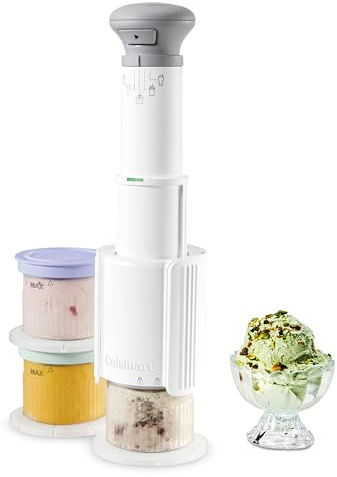 Cuisinart Ice Cream Maker – Cuisinart FastFreeze 5-in-1 Ice Cream, Milkshakes, Slushies, Sorbets and Mix-Ins, Freeze Wand, Two 0.5-Pint Mixing Cups with Lids, Easy to Clean, ICE-FD10