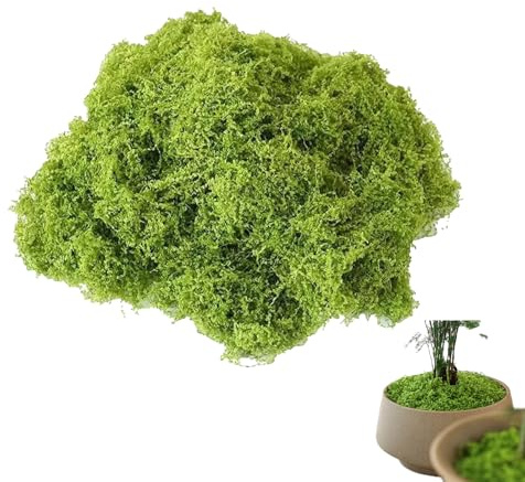 Pence & Moon Collective Fake Moss, Artificial Moss for indoor plant pots, Crafts, Decor, Model Making, Landscaping & More(50g Light Green)