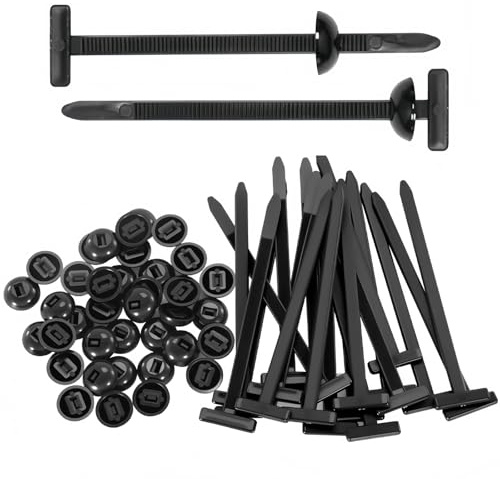 KLINNA 50 fascette universali con fibbia: cavo in nylon pesante per riparazione e organizzazione auto, resistente ai raggi UV, sistema a pin e pulsante per un fissaggio duraturo senza attrezzi