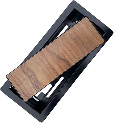 Floor Register 4x10 Vent Covers Tile Insert in Floor Vent Cover Steel Vents registers 10x4 Drop in Custom Modern Tiles Inserts Iron Tray Low Profile Floors grates Grille Marble Flooring (1 X Black)