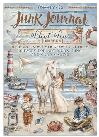 Stamperia - Junk Journal Stickers, Cut-Outs, and Backgrounds for Scrapbooks, Albums, Card Making, Bullet Journalling and More, Perfect for Hobbies, Crafts, and Gifting (Silent Sea)