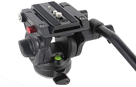 Avella Video Tripod Fluid Head with Quick Release Plate, Lightweight Heavy Duty Compatible with Manfrotto,Max Load 13.2lb/6kg for Video Canon Nikon Sony Olympus Panasonic DSLR Camera, V501