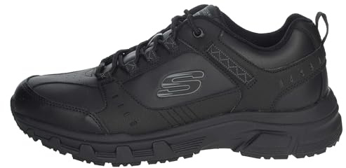 Skechers Men's Oak Canyon - Redwick Trainers, Black Leather Synthetic Textile Black Trim , 10 UK