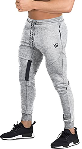 BROKIG Mens Breathable Tracksuit Bottoms Slim Gym Trousers Jogging Joggers | Slim Jogging Bottoms, Cuffed Running Joggers, Sports Sweat Pants Zip Pockets, Casual Activewear, Elasticated Waist, Tapered