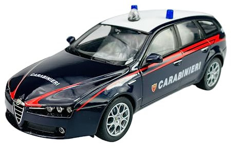 Dromader Welly Alfa Romeo 159 Sportwagon Carabinieri 1/24 Schwarz Neu Modell Auto Die Cast