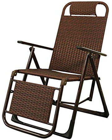 Sunloungers Rattan Reclining Patio Chair | Zero Gravity Locking Recliner Chair Living Room Garden Lawn | Outdoor Lounger Chair Oversize Folding, Brown