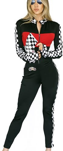Beauty's Love Halloween Racer Costume-Speed Car Driver Jumpsuit Costume for women (Small)