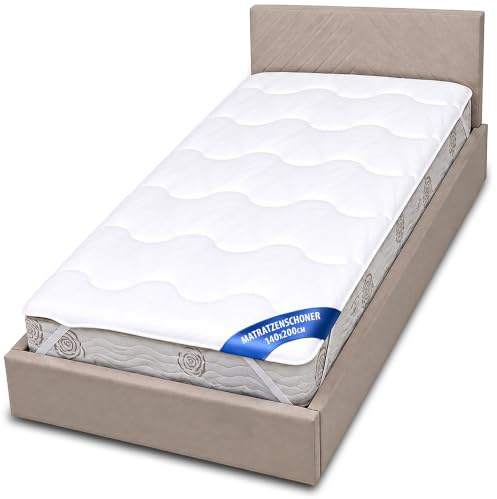 Amazinggirl Protège Matelas 140x200cm - Surmatelas Matelassé avec 4 Élastiques aux Coins – Respirant & Lavable en Machine Protege Matelas pour Lit et Literie 140x200 cm