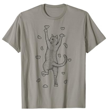Escalador de Rocas para Interiores escaladores Divertidos de Gato Camiseta