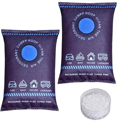 2PCS Dehumidification Bag Desiccant, 2026 New Reusable Dehumidifier Bags for home, Car Dehumidifier Bag, Moisture Absorber Pack, Silicone Desiccant Bags for Home, Car, Basement, RV, Boats, Closet