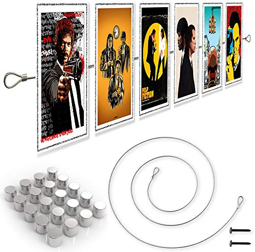 LeTOMA – Corda per foto, 200 cm, con 20 magneti al neodimio estremamente forti – Pratico set da 2 pezzi singolarmente – Corda per foto, corda magnetica per foto