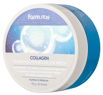 Farmstay Collagen Waterfull Hydrogel Eye Patches - Koreanische Augenklappen mit Kollagen - 60 Stk