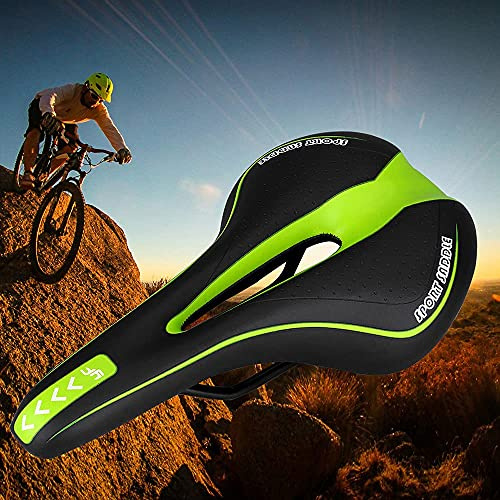 TOTMOX Sella Bicicletta Mountain Bike Strada Mountain Sport Morbido Cuscino Gel Cuscino Sedile Verde