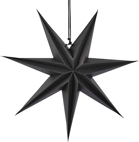 pajoma Faltstern Weihnachten/Premium Qualität/Papierstern Delhi 7 Zacken - 3D Sterne Deko, 45 cm in Schwarz