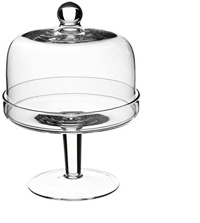 SWEET HOME Alzata tonda per dolci in vetro con cloche in vetro cod.AC11625LU cm 23h diam.16,5 by Varotto & Co.