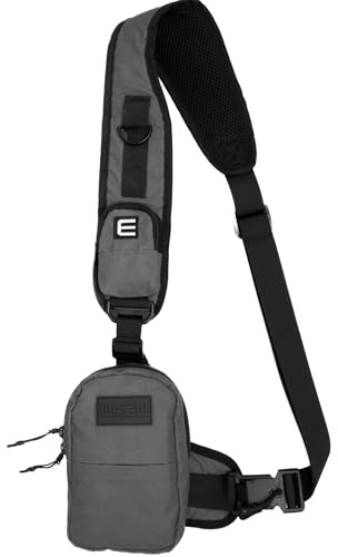 wrew Mini Sling Bag for Men-Crossbody Bag with Shoulder Straps for Women-Multipurpose Keyholder Travel Backpack for Hiking (Grey)