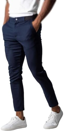 Active Chinos Pants Men, Active Chinos Lifestyle Pants, Trousers Loose Fit Straight Legs Elastic Casual Pants for Men (Blue,M)