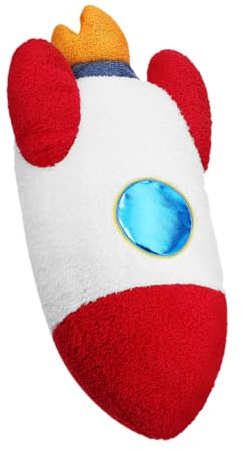 CHILDWEET Rocket Shaped Plush Throw Pillow Children’s Space Themed Cushion Soft Stuffed Toy for Boys Room and Bed Decor