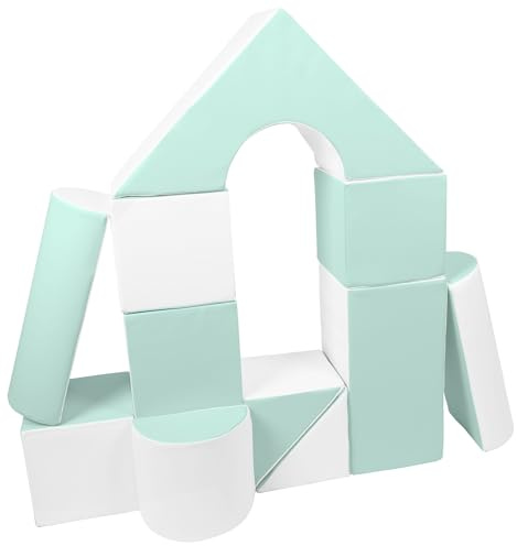 Velinda Set di 11 blocchi di schiuma giganti (colore: bianco, menta)