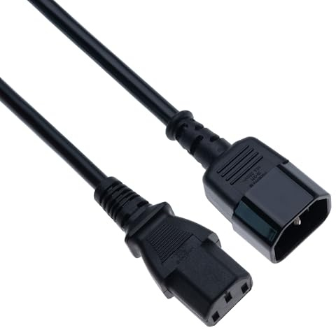 Cavo di prolunga elettrica IEC C13 a C14 (2,5 m) – Cavo PC maschio-femmina compatibile con computer, monitor, stampante, PDU, UPS, server, dispositivi audio/video (nero)