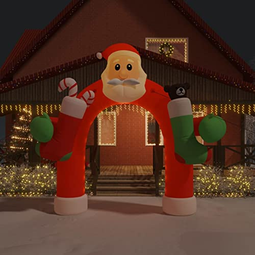 Tidyard Ingresso ad Arco di Natale,Natalizio,Gonfiabile,con Pappo Natale,320 cm,con Luce LED,Decorazione per Esterno Natale con LED,320 cm,Gonfiabili Natale,Arco Gonfiabile Esterno